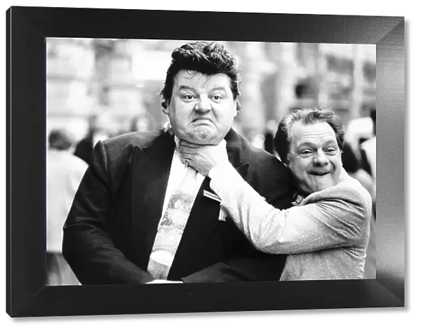 Robbie Coltrane actor and comedian with co-star David Jason in a scene DBase