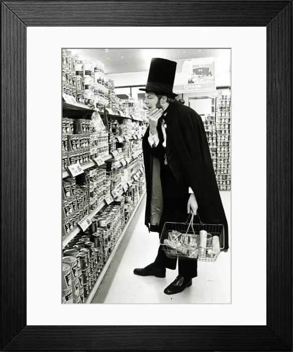 Framed Print : unemployed Artist Brian Moore dressed in a victorian frock coat