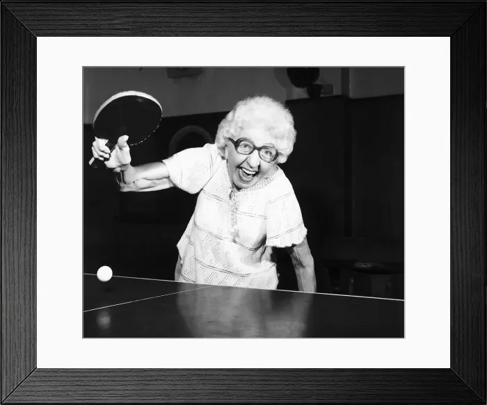 Framed Print : 76 year old Edna Brock plays for Romwell Social Club