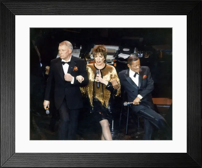 Framed Print : Frank Sinatra singerand actor onstage with Liza Minneli