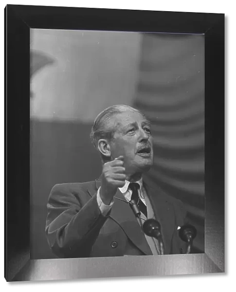 The Prime Minister Harold Macmillan stirs up the party faithful at the 1962 Conservative