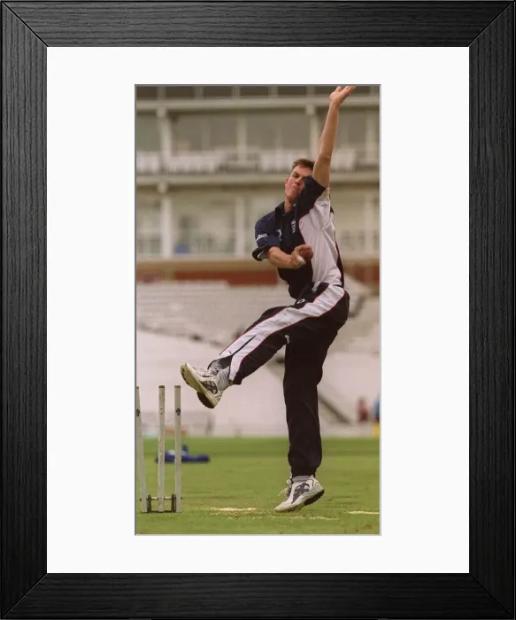 Framed Print : Graeme Swann bowling in the nets at the Oval Graeme Swann England Cricket Spinner