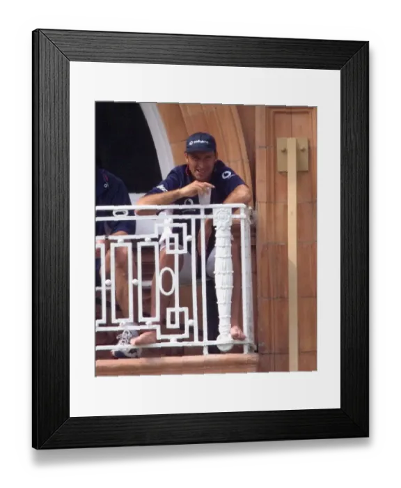 Framed Print : Nasser Hussain July 1999 Hussain as he watches from his dressing room on day four Framed Print : Nasser Hussain July 1999 Hussain as he watches from his dressing room on day four
