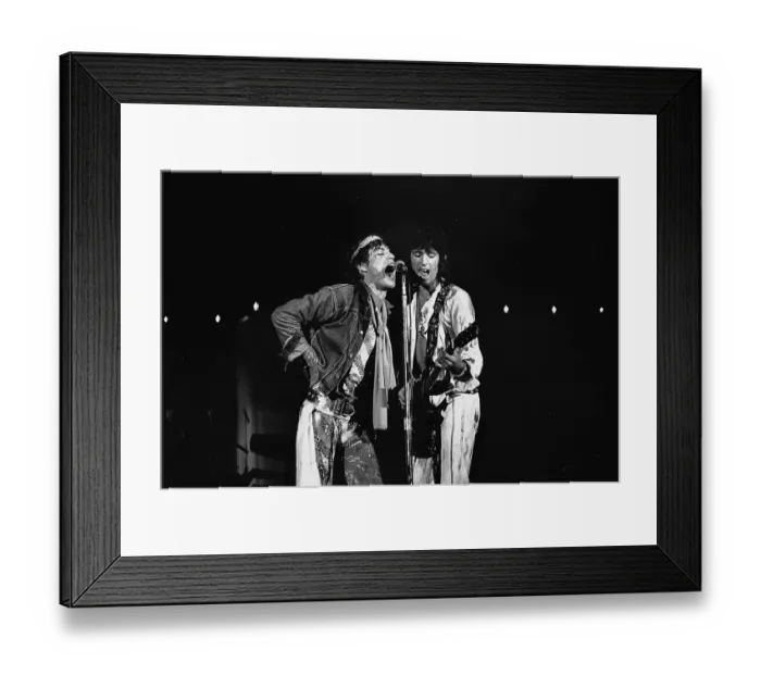 Framed Print : Mick Jagger & Keith Ricahrds, Rolling Stones Inglewood Forum, Los Angeles, California