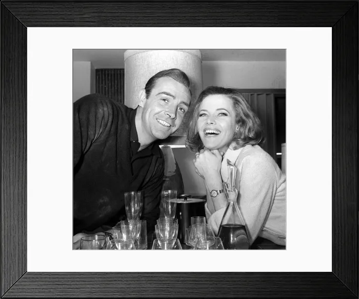 Framed Print : Sean Connery actor with Honor Blackman actress March 1964 on the set of the film Framed Print : Sean Connery actor with Honor Blackman actress March 1964 on the set of the film