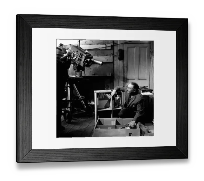 Framed Print : Barry Bucknell DIY TV Presenter - April 1962 showing off plan off house Framed Print : Barry Bucknell DIY TV Presenter - April 1962 showing off plan off house