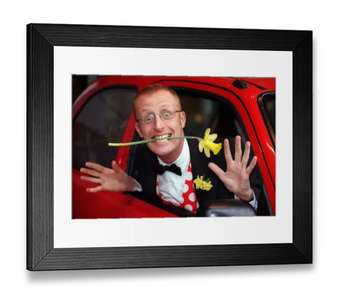 Framed Print : Bryan Burnett TV Presenter - March 1998 launch of Marie Curie cancer daffodil Framed Print : Bryan Burnett TV Presenter - March 1998 launch of Marie Curie cancer daffodil