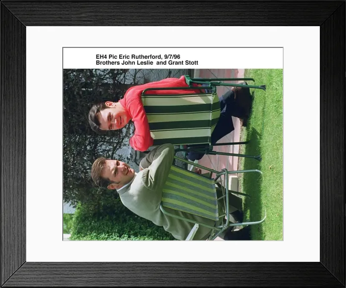 Framed Print : John Leslie TV Presenter and his brother Grant Stott A©mirrorpix Framed Print : John Leslie TV Presenter and his brother Grant Stott A©mirrorpix