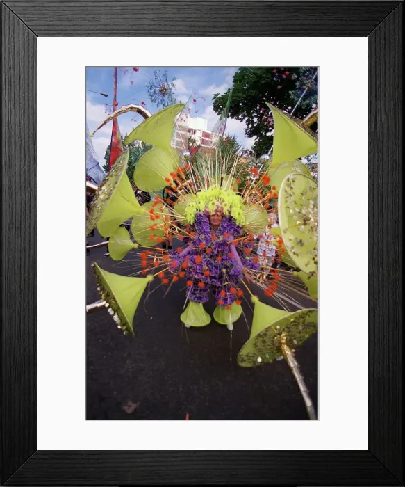 Framed Print : The Notting Hill Carnival Aug 1999 Dancers in the streets of Notting Hill wearing Framed Print : The Notting Hill Carnival Aug 1999 Dancers in the streets of Notting Hill wearing