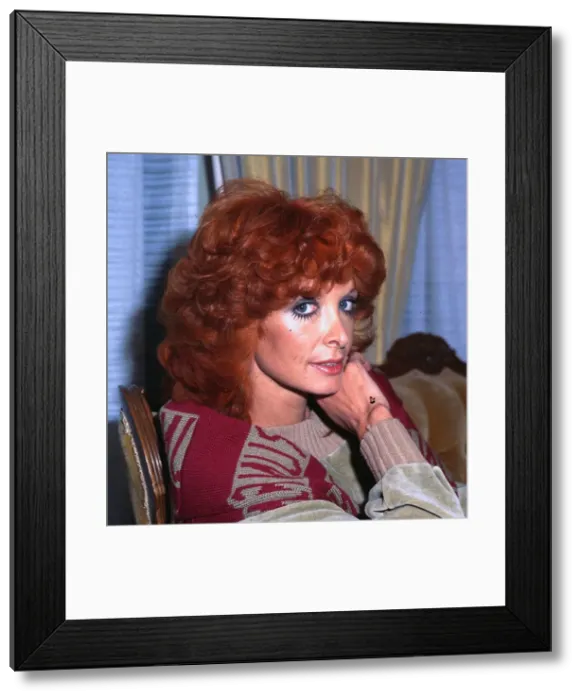 Framed Print : Marti Caine comedienne wearing brown red jumper hand at chin Framed Print : Marti Caine comedienne wearing brown red jumper hand at chin