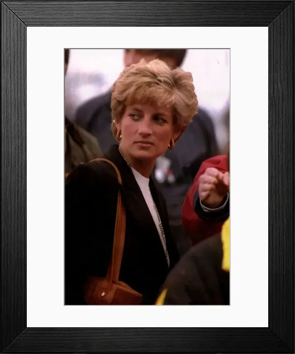 Framed Print : Princess Diana attending the European Grand Prix held at Donington park, Leicestershire