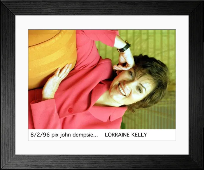 Framed Print : Lorraine Kelly TV Presenter wearing pink jacket and black strap watch A©mirrorpix Framed Print : Lorraine Kelly TV Presenter wearing pink jacket and black strap watch A©mirrorpix