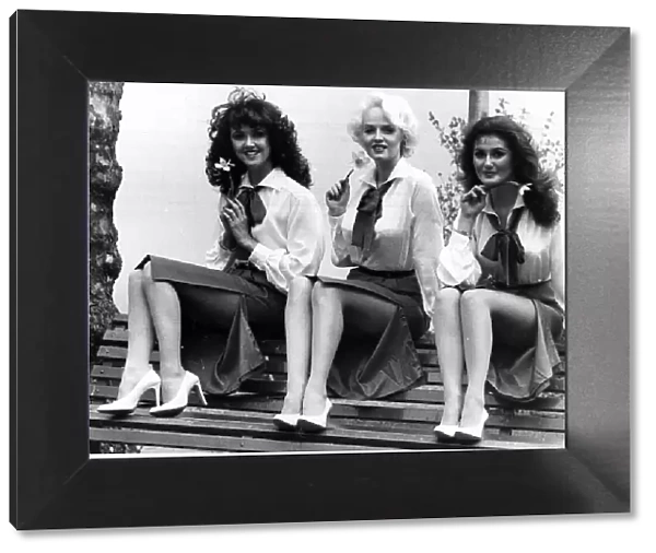 L to R Roz Tranfield Jean Kelly and Tracy Dodds 1980 scoreboard assistants for TV