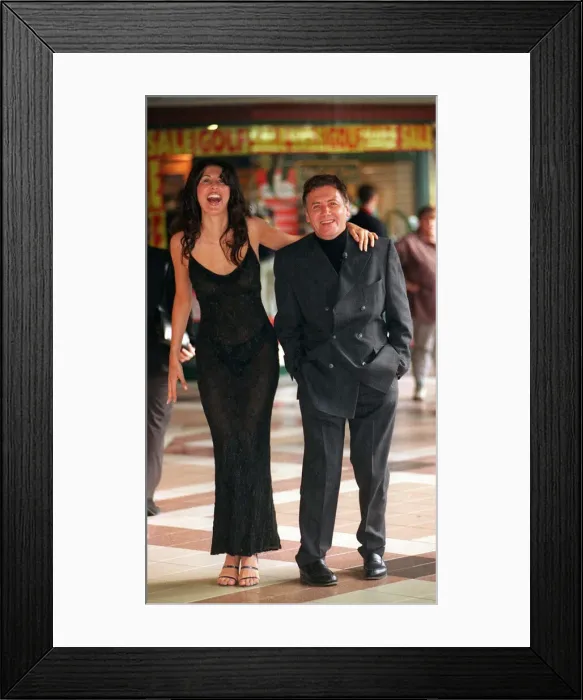 Framed Print : Cathy Brook model and Jeff Banks Designer TV Presenter at Burton Framed Print : Cathy Brook model and Jeff Banks Designer TV Presenter at Burton