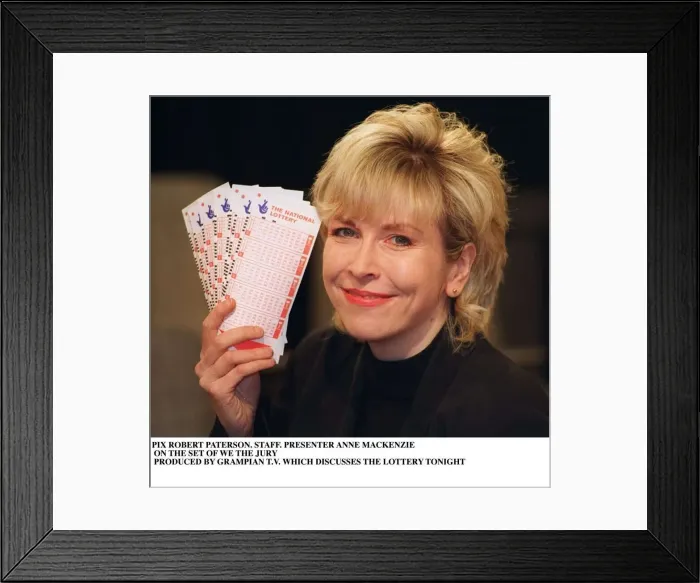Framed Print : Anne MacKenzie TV Presenter on the set of We the Jury new discussion programme produced Framed Print : Anne MacKenzie TV Presenter on the set of We the Jury new discussion programme produced