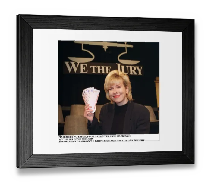Framed Print : Anne MacKenzie TV Presenter on set of We the Jury a discussion programme produced by Framed Print : Anne MacKenzie TV Presenter on set of We the Jury a discussion programme produced by