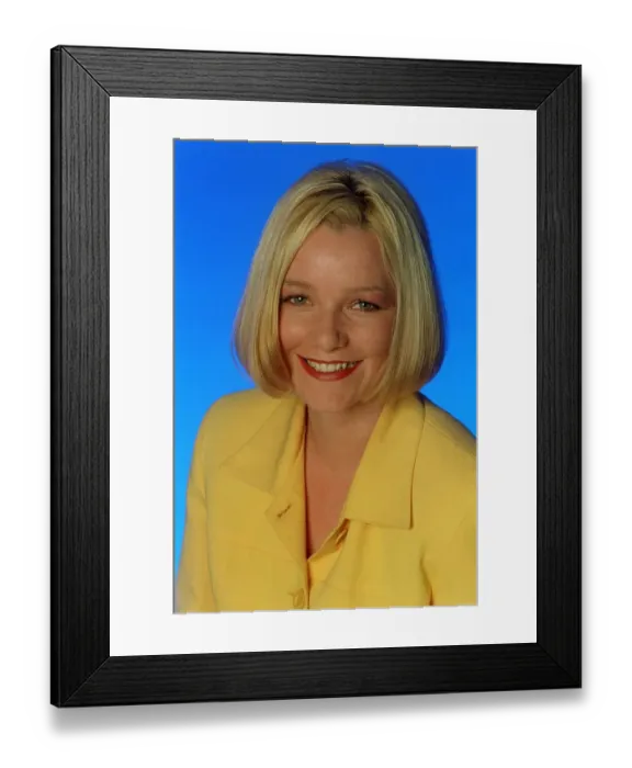 Framed Print : Jo Simpson Live TV Presenter June 1998 Who was a presenter on Liverpool Live