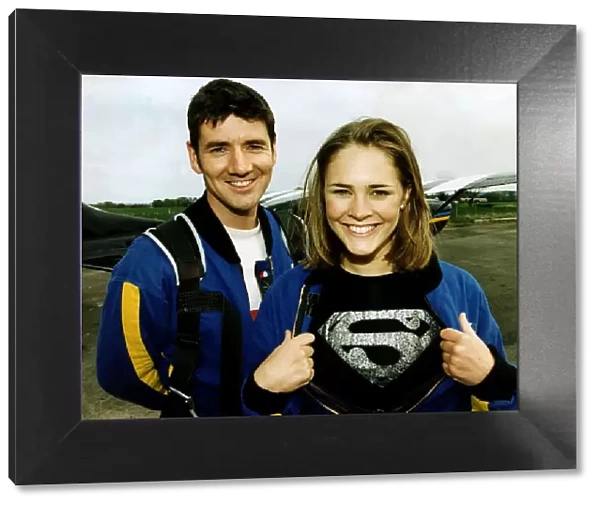 Jenni Falconer with Dougie Vipond Big Country TV presenter after skydiving