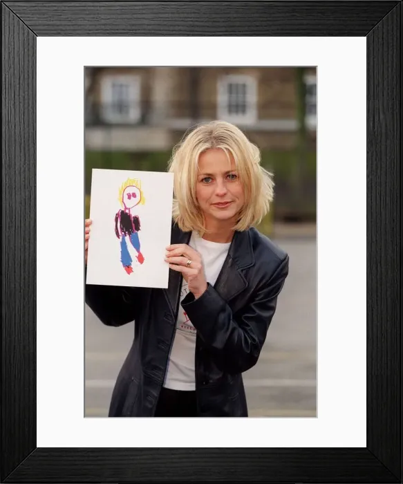 Framed Print : Ulrika Jonsson TV Presenter January 1999 Launching a contest for children to make Framed Print : Ulrika Jonsson TV Presenter January 1999 Launching a contest for children to make
