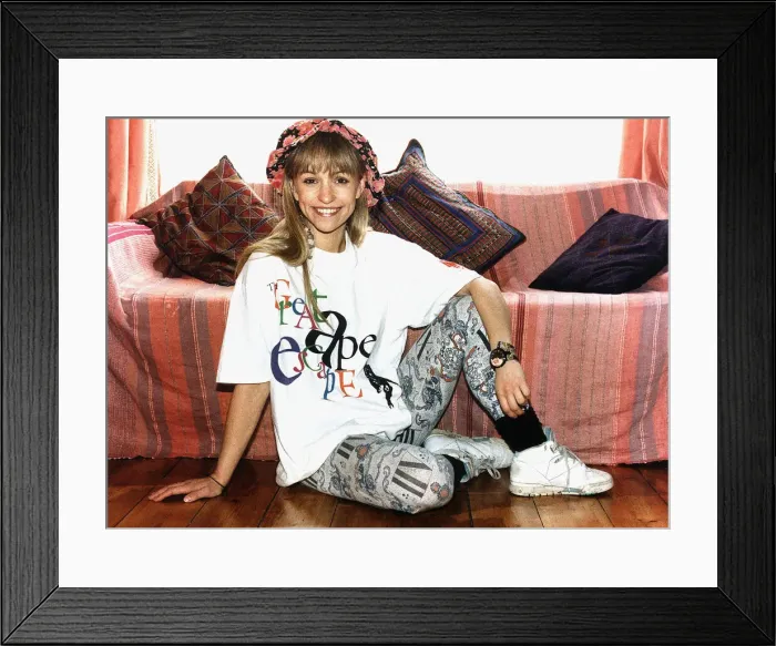 Framed Print : Michaela Strachan Childrens TV Presenter supporting the charity The Great Ape Escape Framed Print : Michaela Strachan Childrens TV Presenter supporting the charity The Great Ape Escape