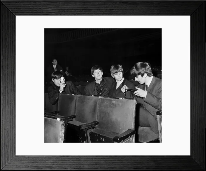 Framed Print : The Beatles rest in Ritz cinema Belfast after 300 police were used to stop thousands of Framed Print : The Beatles rest in Ritz cinema Belfast after 300 police were used to stop thousands of