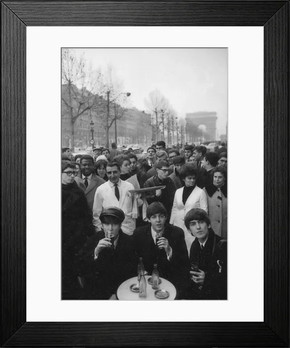 Framed Print : John Lennon, Paul MCCartney and George Harrison on the Champs Elysees before Ringo Framed Print : John Lennon, Paul MCCartney and George Harrison on the Champs Elysees before Ringo