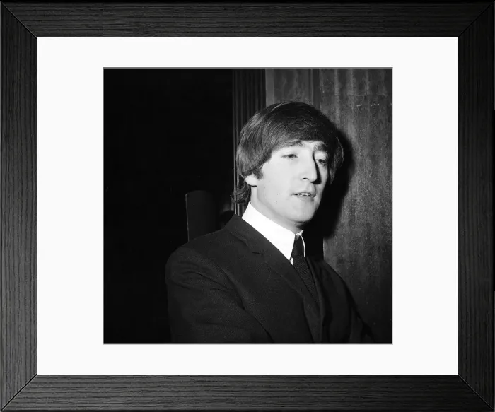 Framed Print : John Lennon at a press conference at the Gaumont State Cinema, Kilburn, London Framed Print : John Lennon at a press conference at the Gaumont State Cinema, Kilburn, London