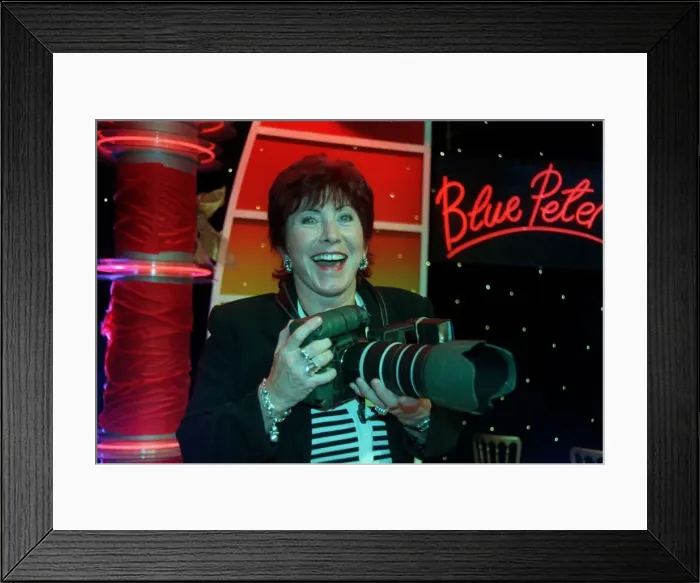 Framed Print : Valerie Singleton TV Presenter October 1998 Former Blue Peter presenter at Blue