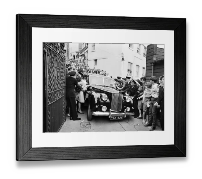 Framed Print : The Beatles limousine gets mobbed at entrance to Futurist theatre in Scarborough 9