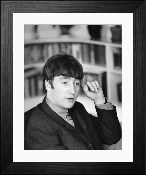 Framed Print : John Lennon pictured at the London residence of Daily Mirror