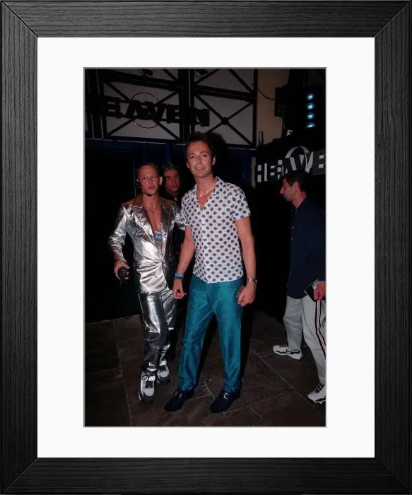 Framed Print : Julian Clary Comedian / TV Presenter August 1998 Arriving at Heaven nightclub in Framed Print : Julian Clary Comedian / TV Presenter August 1998 Arriving at Heaven nightclub in