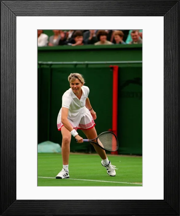 Framed Print : Anna Walker Sky TV Presenter July 1998 Playing in a celebrity tennis match