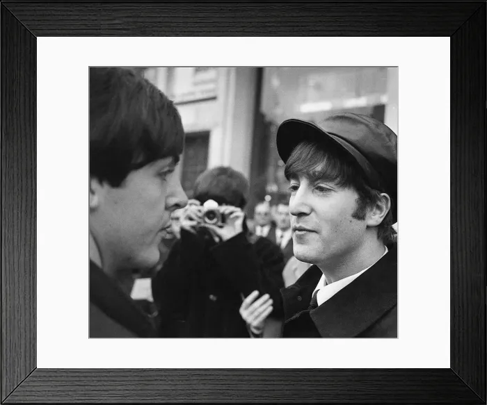 Framed Print : John Lennon and Paul McCartney having their picture taken by George Harrison Framed Print : John Lennon and Paul McCartney having their picture taken by George Harrison