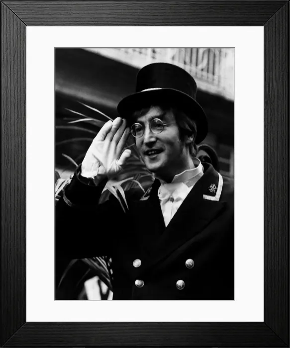 Framed Print : John Lennon played the part of a club commissionaire. Carnaby Steet during the filming of