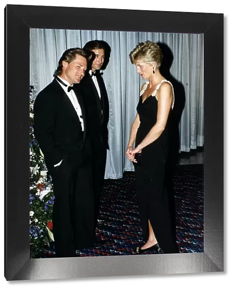 Princess Diana meets American actor Kurt Russell at the Empire theatre in Leicester