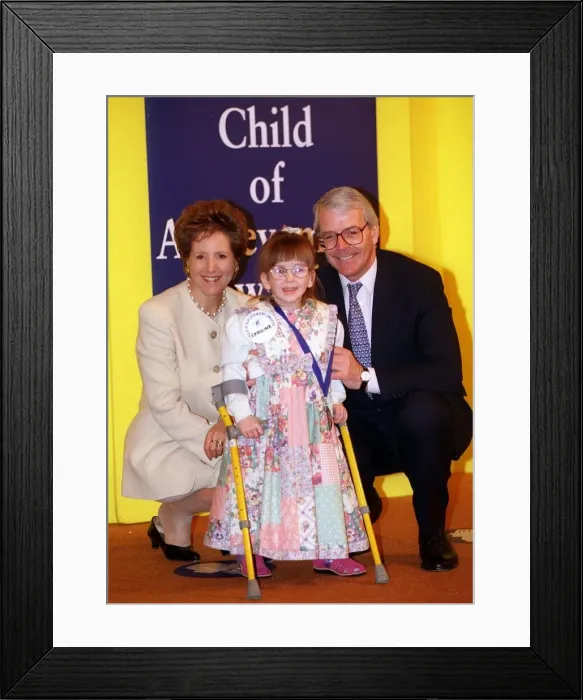 Framed Print : Children of Achievement Awards 1998 Caroline Sowerby with former prime minister