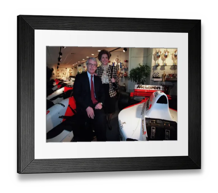 Framed Print : John Major and wife Norma visiting the headquarters of McLaren motor racing team Framed Print : John Major and wife Norma visiting the headquarters of McLaren motor racing team