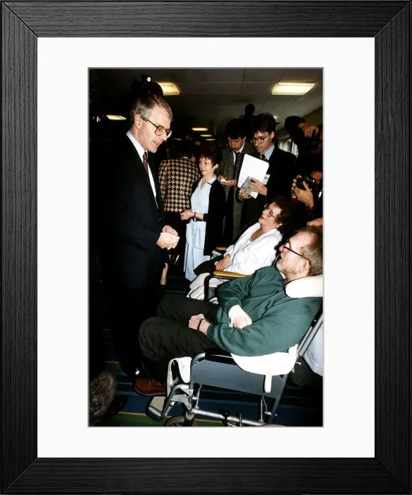 Framed Print : John Major Prime Minister greets patients at York District Hospital 1992