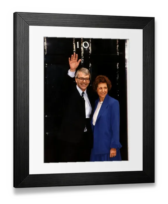 Framed Print : John Major MP and wife Norma outside Downing Street Framed Print : John Major MP and wife Norma outside Downing Street