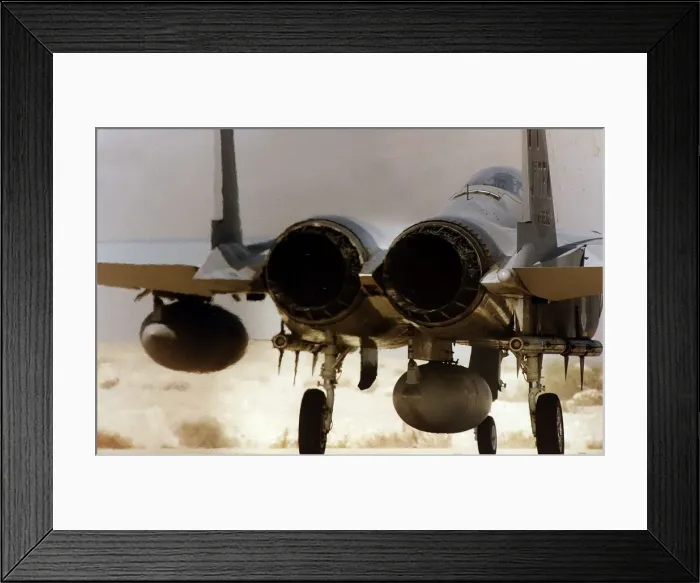 Framed Print : A McDonnell Douglas F15 Eagle of the USAF stands on the end of the runway ready to depart Framed Print : A McDonnell Douglas F15 Eagle of the USAF stands on the end of the runway ready to depart
