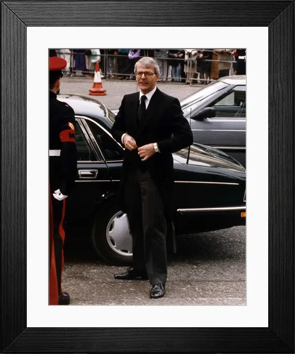Framed Print : John Major British Conservative Prime Minister attending the El Alamein service