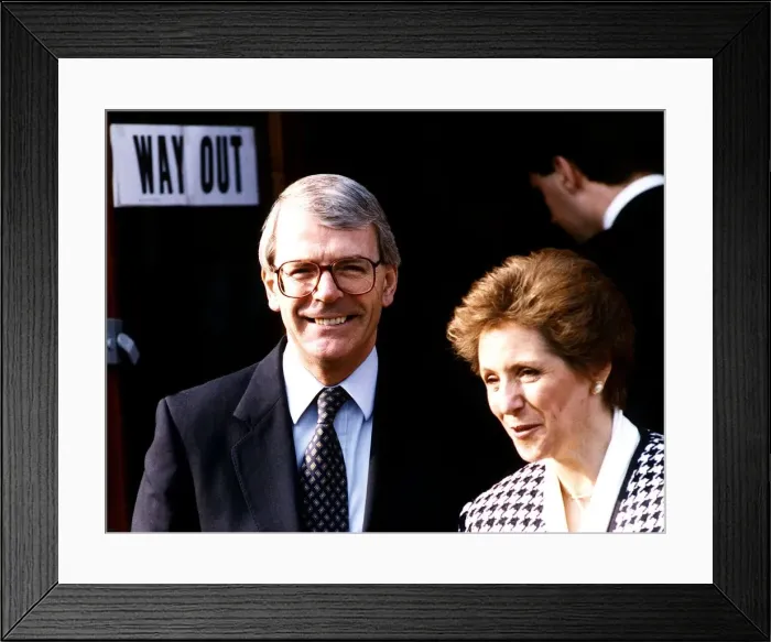 Framed Print : John Major Prime Minister with wife Norma during the 1992 elections Framed Print : John Major Prime Minister with wife Norma during the 1992 elections
