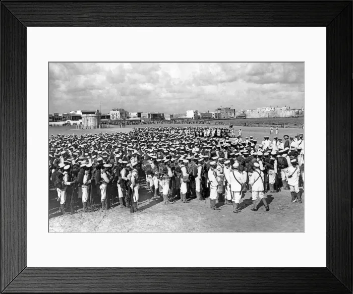 Framed Print : Turco - Italian war Bluejackets being thanked by the Governor of Tripoli as they