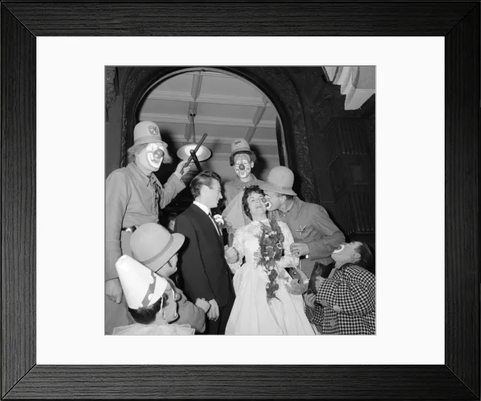 Framed Print : Circus Weddings including clowns, cowboys and elephants took place at Caxton Hall when Framed Print : Circus Weddings including clowns, cowboys and elephants took place at Caxton Hall when