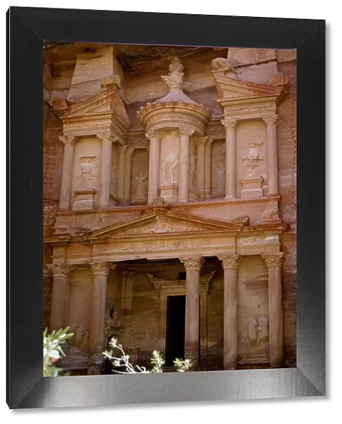 Facade of the Khazneh (Treasury) in the ruins of Petra, Southern Jordan temple