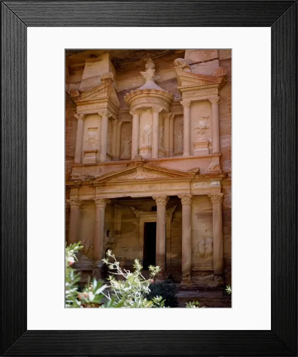 Framed Print : Facade of the Khazneh (Treasury) in the ruins of Petra, Southern Jordan temple Framed Print : Facade of the Khazneh (Treasury) in the ruins of Petra, Southern Jordan temple