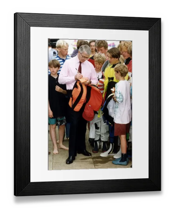 Framed Print : John Major British Prime Minister at Grafham Water Sailing Club in Huntingdon seen here