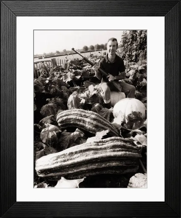 Framed Print : David Payne september 1981 davids giant marrow weighs in at 76 and half lbs