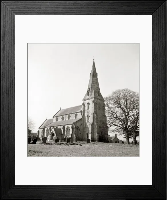 Framed Print : Country church surrounded by graveyard Graves cemetery countryside village Framed Print : Country church surrounded by graveyard Graves cemetery countryside village