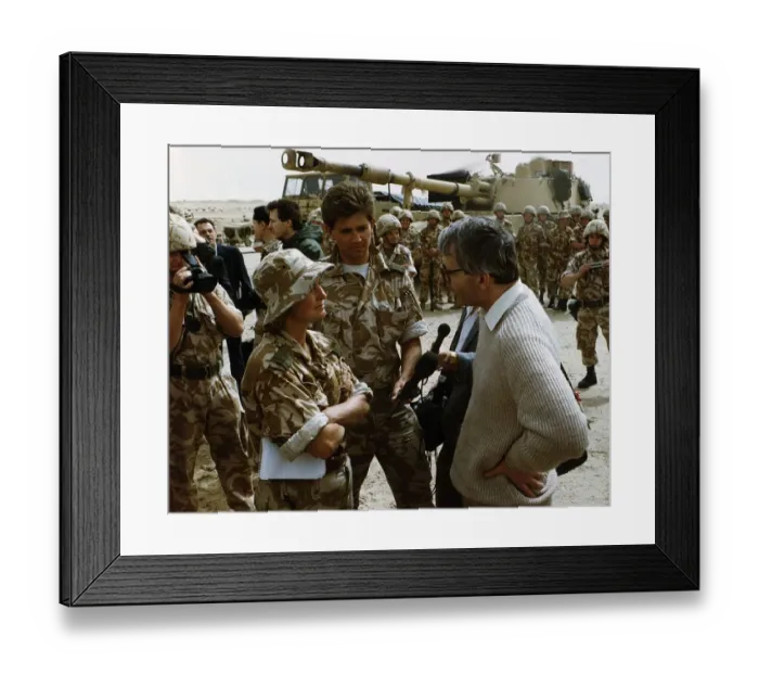 Framed Print : British Prime Minister John Major seen here being interview by the BBC